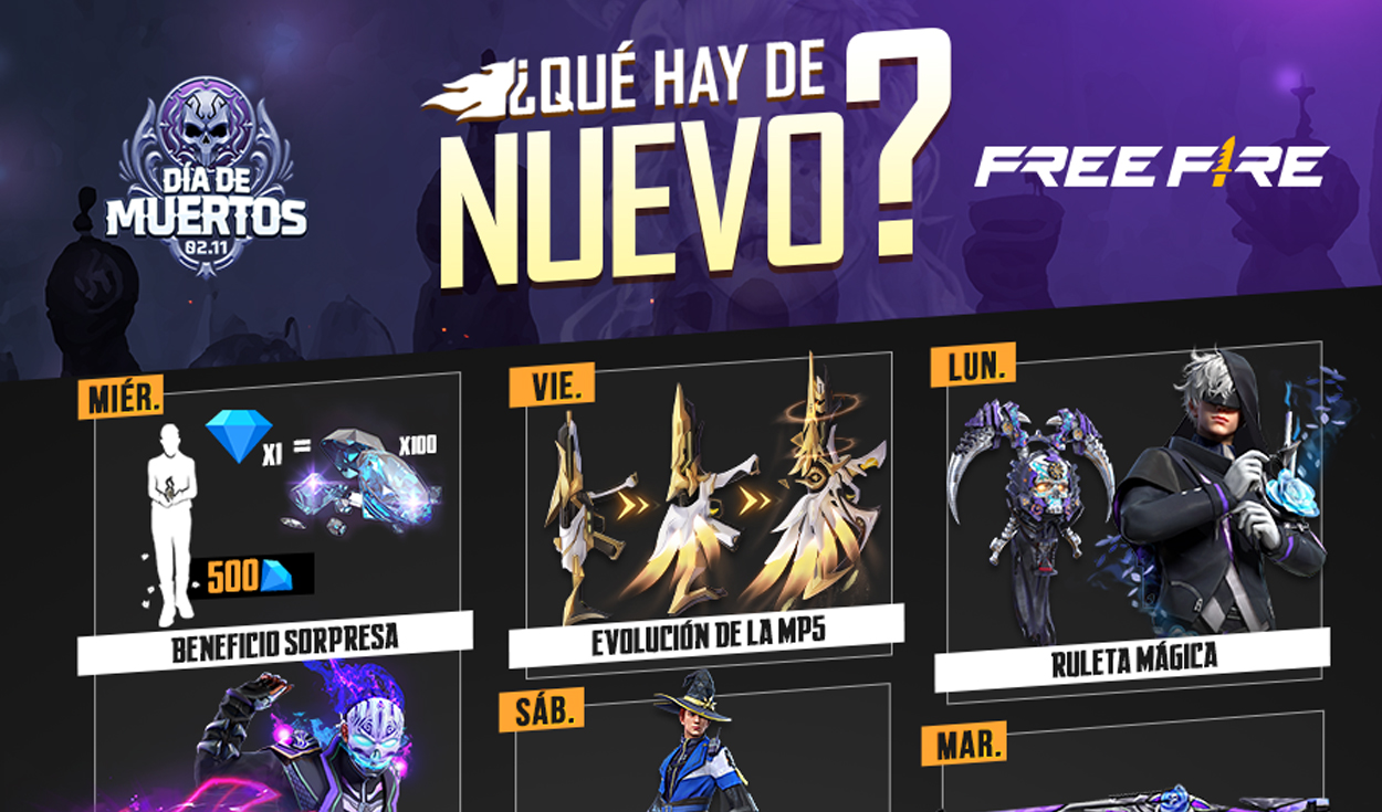 Códigos gratis de Free Fire y recompensas de hoy, viernes 11 de noviembre  de 2022