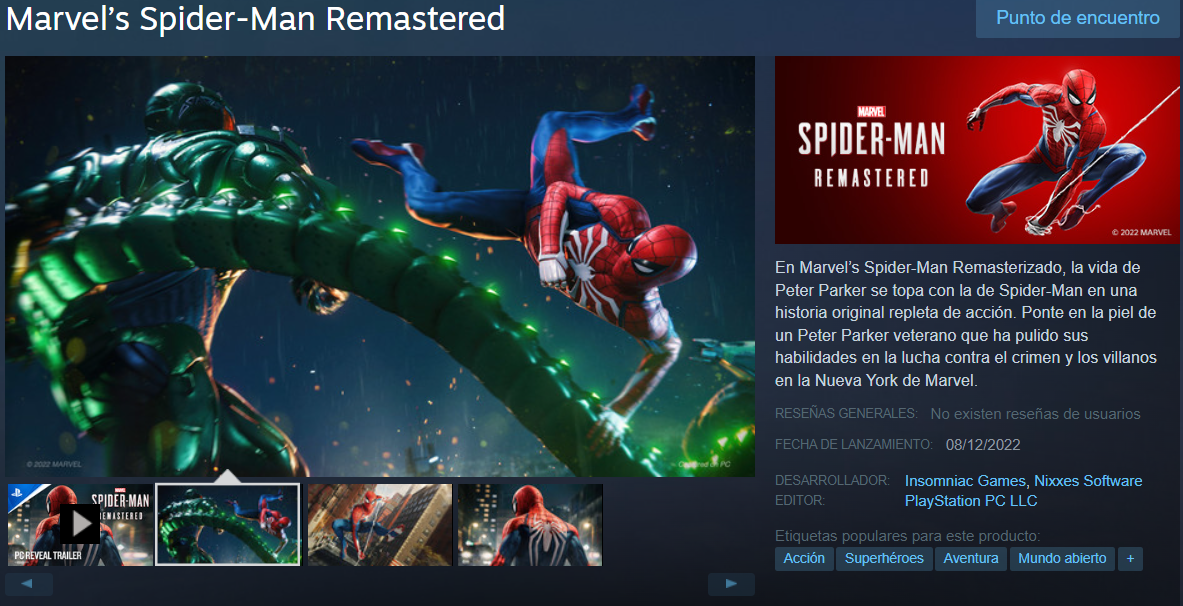 Spider-Man: Remastered: Requisitos mínimos y recomendados en PC