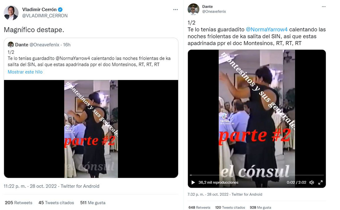 No, video no muestra a congresista Norma Yarrow cantando en evento para  Vladimiro Montesinos