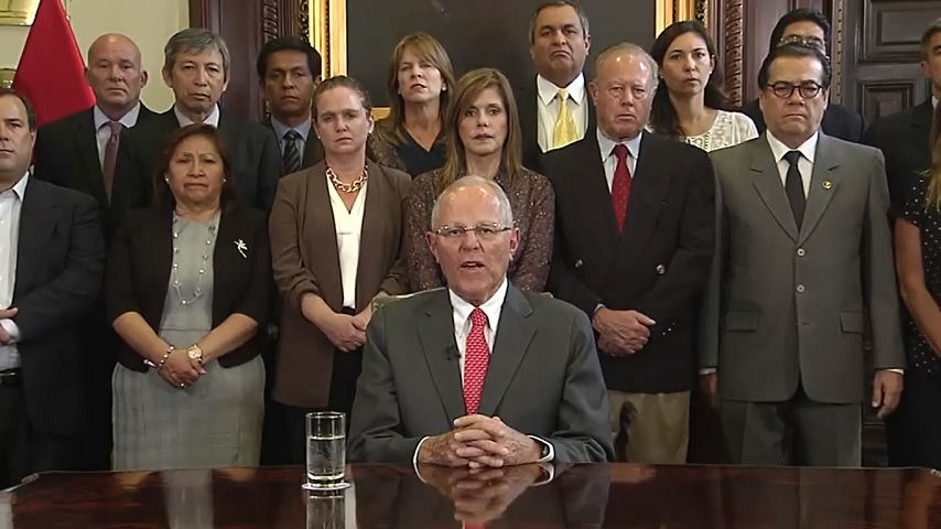 Pedro Pablo Kuczynski announcing his resignation from the presidential post in his last message to the nation.  Photo: Diffusion..