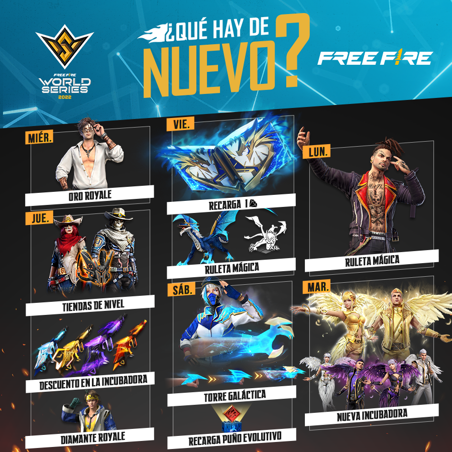 Agenda semanal de Free Fire del 24 al 30 de mayo con Woodpecker de la  Suerte y Recarga de Galaxias - Meristation