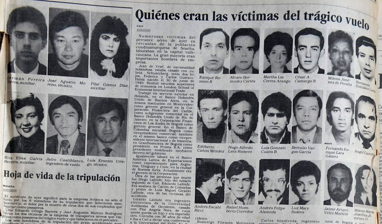 Actor gloria Descompostura Bomba en el vuelo 203 de Avianca: el día en que Pablo Escobar mató a 110  personas inocentes | Colombia | César Gaviria | Atentado terrorista | El  cartel de Medellín | Mundo | La República
