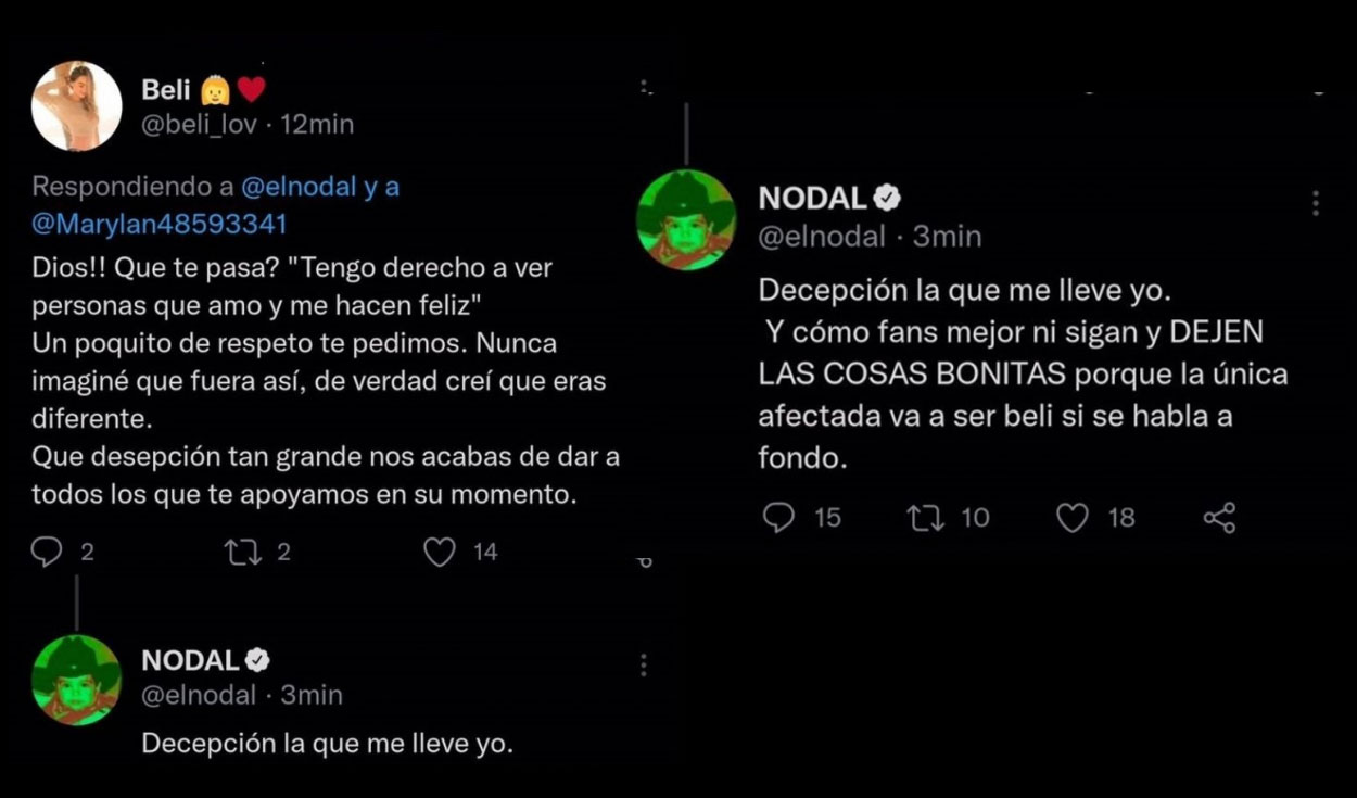 Christian Nodal habría enviado duro mensaje a Belinda tras separarse de la cantante | Twitter eint | Espectáculos | La República