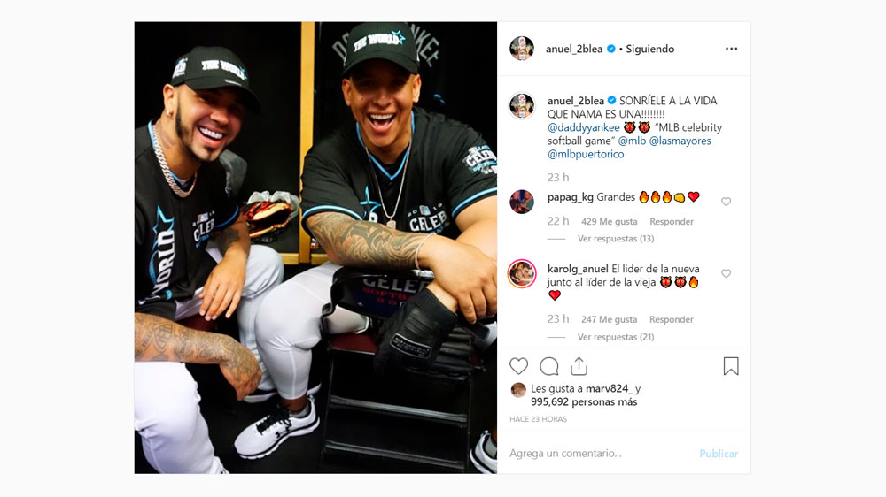 Daddy Yankee & Anuel AA At MLBâ€™s Celebrity Softball Game: See The Photos