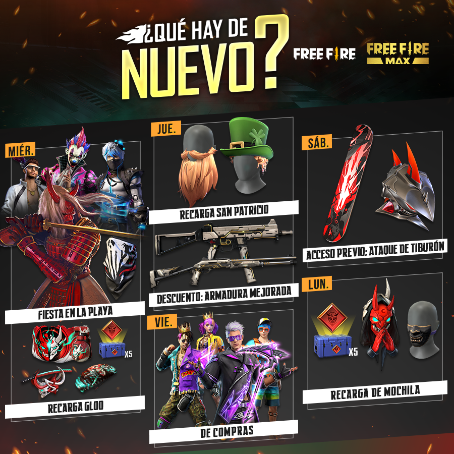 Free Fire: loot gratis con los códigos de canje del 10 de febrero