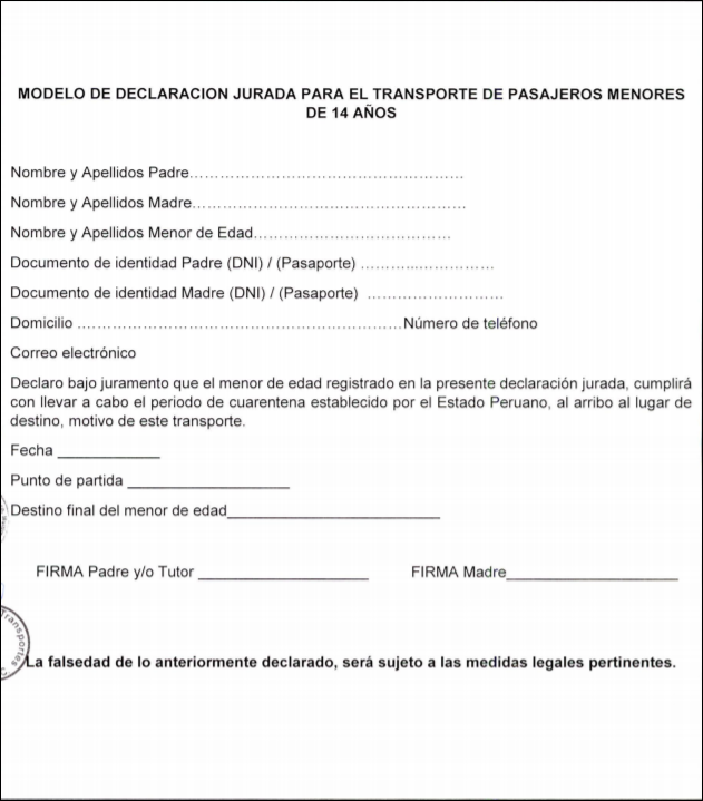 Declaración jurada para viajar: descarga formato de documento pdf de  declaración de salud para viajes interprovinciales en bus o avión |  transporte interprovincial | Sociedad | La República