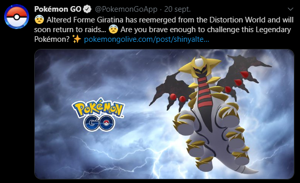 Giratina vuelve a las Incursiones de Pokémon GO, también Shiny