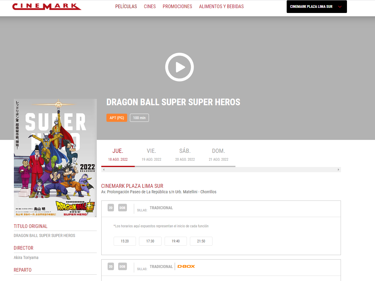 Cineplanet anuncia fecha de estreno de Dragon Ball Super Hero en
