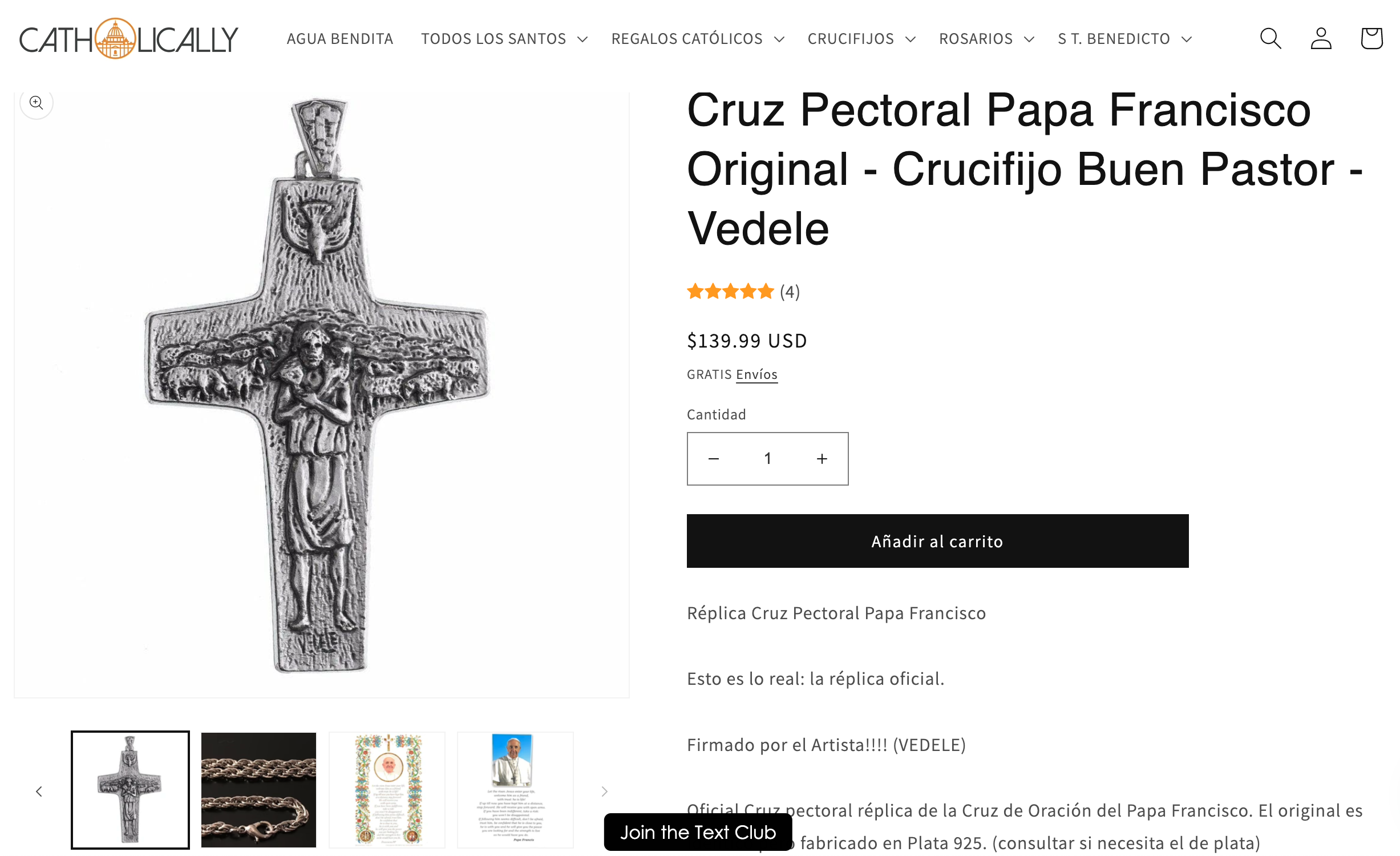 Cruz católica de 5 - Crucifijo de pared - Bendecido por el Papa a pedido