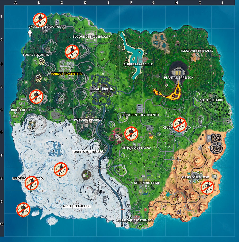 Fortnite: Destruye señales prohibido bailar, mapa para completar el desafío  | Fotos | Video | Boogie Down | Videojuegos | La República