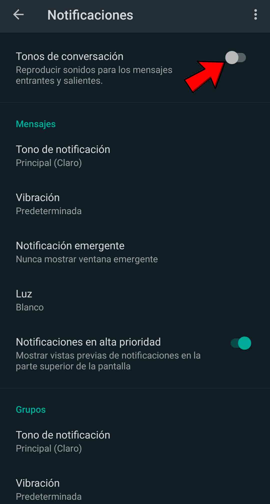 WhatsApp as puedes desactivar todas las notificaciones para que