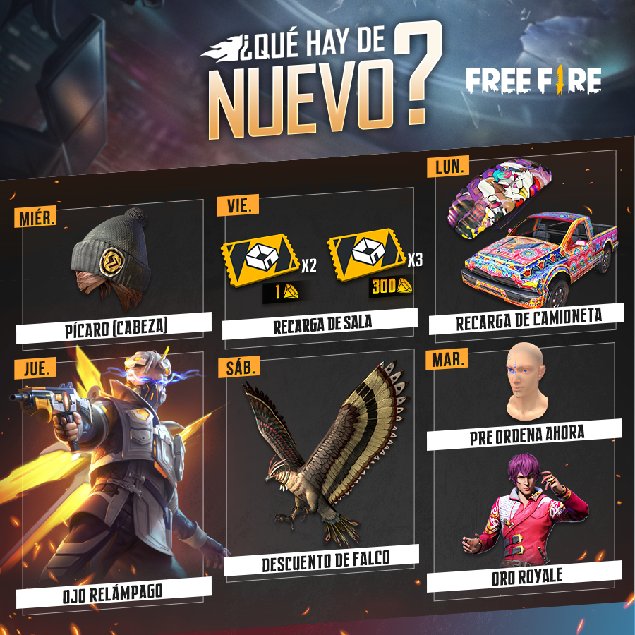 Free Fire agenda semanal del 22 al 28 de septiembre llega con recarga de  sala y ojo relámpago | Videojuegos | La República