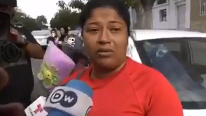 Caravana Migrante pide perd n mujer que se quej de comida en