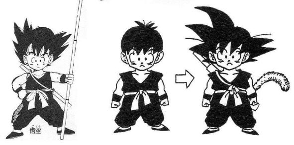 A primeira versão do Goku transformado em Super Saiyajin 3, desenhada por  Akira Toriyama, tinha cabelo curto, rabo dourado, e sobrancelha raspada.  Comenta e deixa o like! QNERDACADEMYY - iFunny Brazil