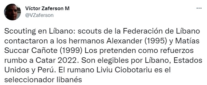 Alexander Succar jugará por la selección de Líbano - ATV