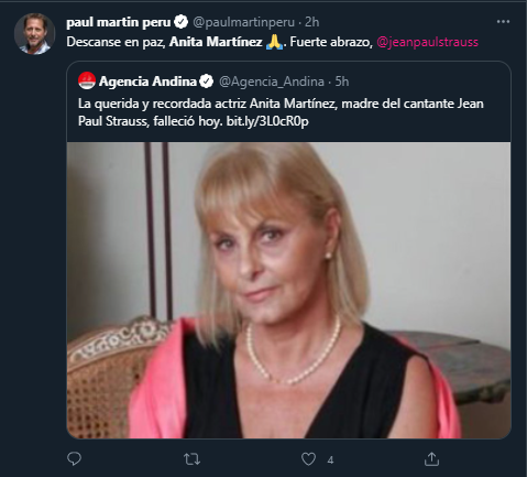 Falleció la actriz Anita Martínez, madre de Jean Paul Strauss | Al fondo  hay sitio | Espectáculos | La República