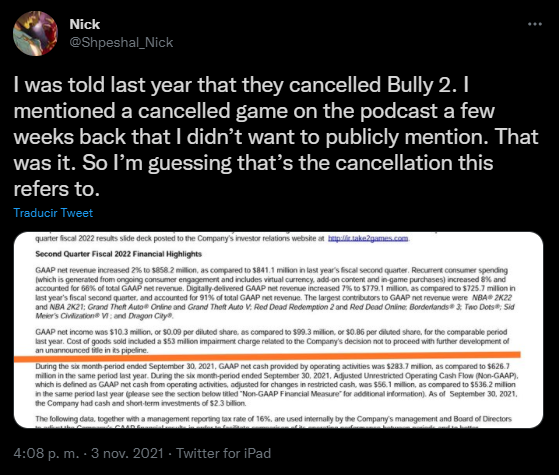 Adiós a Bully 2; Take-Two ha cancelado un juego sin anunciar de 53