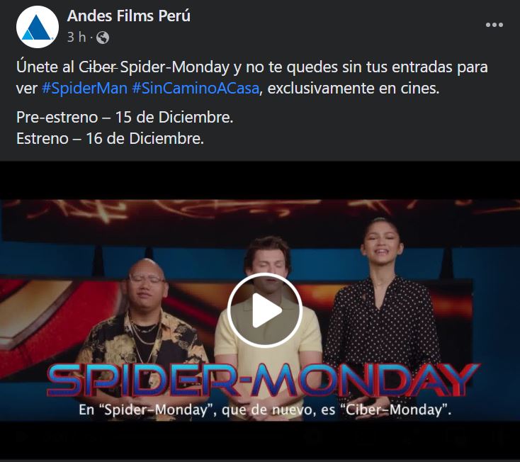 Spider-Man: no way home', preventa en Perú anunciada: cinta sí tendrá  preestreno | Tom Holland | Cinemark | Cineplanet | Cine y series | La  República