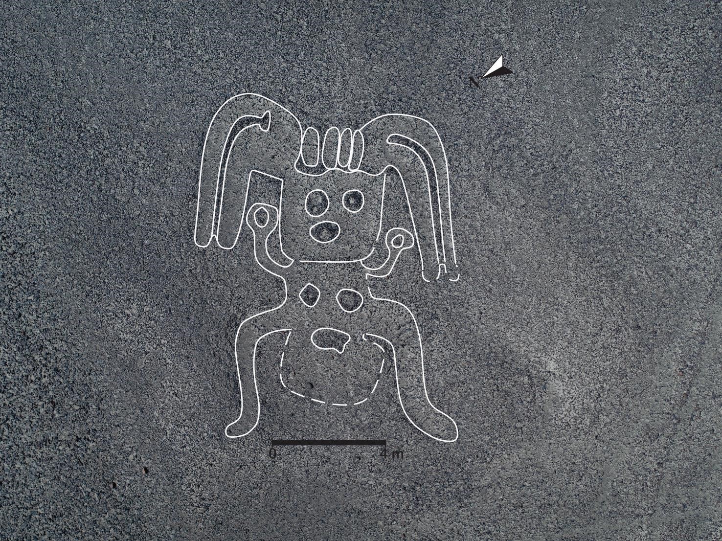 Imagen de humanoide procesada que fue encontrada en Nazca