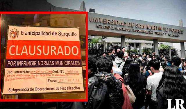 Clausuran facultad de la Universidad de San Martín de Porres por infringir normas municipales