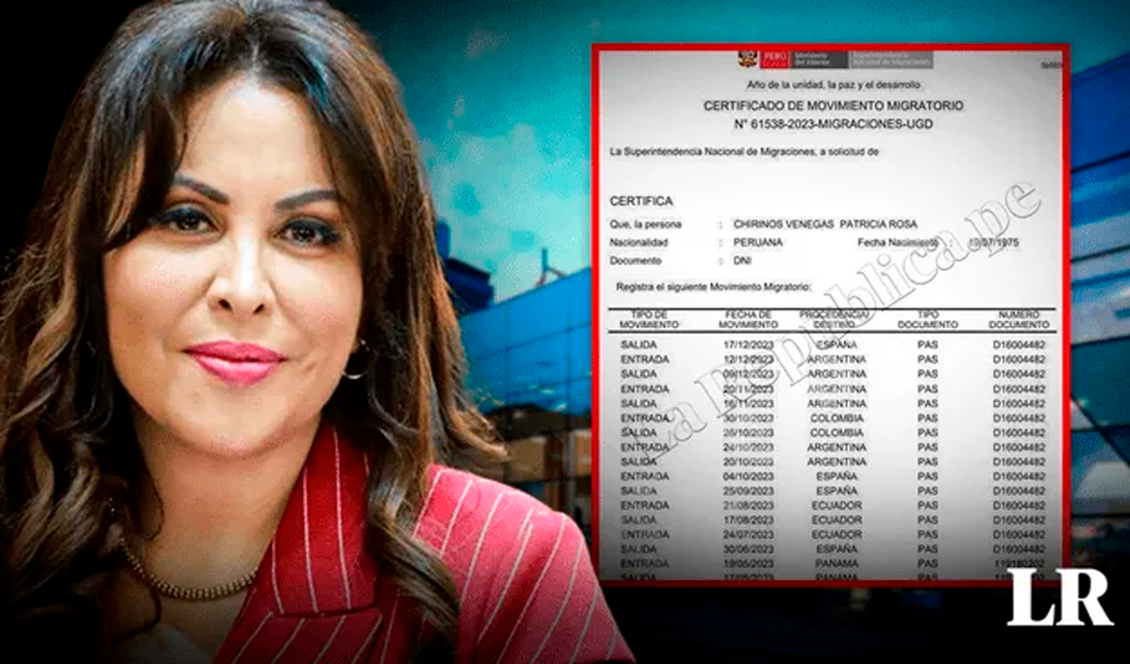 Patricia Chirinos abandona el país tras asegurar que iban a pedir detención en su contra