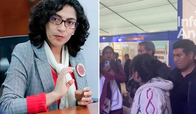 Leslie Urteaga fue rechazada por ciudadanos en Huancayo: “Ministra de la dictadura”