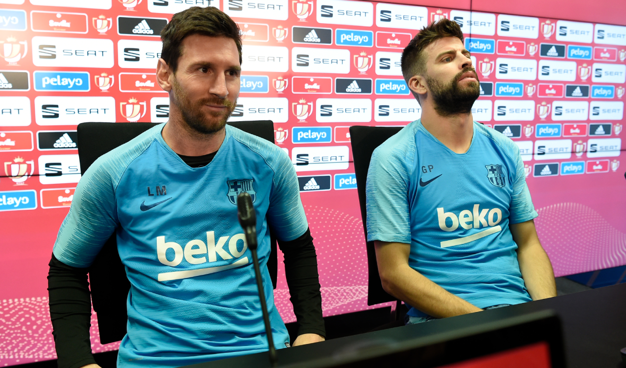 Lionel Messi y Gerard Piqué son los capitanes del FC Barcelona. Foto: AFP