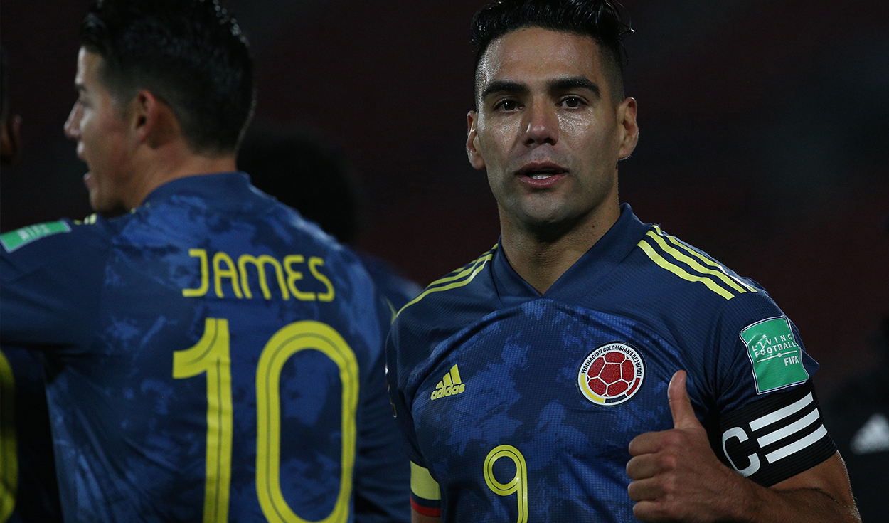 Radamel Falcao marcó el gol de la igualdad para Colombia en los descuentos del partido. Foto: EFE