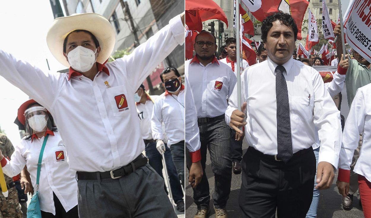 Pedro Castillo en un inicio mencionó que si Perú Libre gana, quien va a gobernar será él, no Vladimir Cerrón. Foto: composición/La República