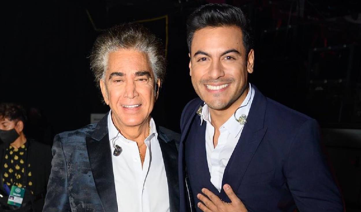 José Luis Rodríguez y Carlos Rivera juntos en un dueto para el nuevo álbum del artista mexicano. Foto: Carlos Rivera/ Instagram.