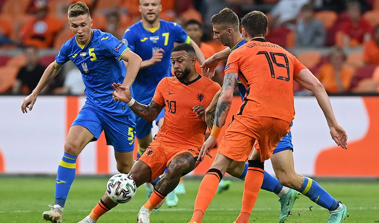 Países Bajos enfrenta a Ucrania en el Estadio Ámsterdam Arena por la Euro 2021. Foto: AFP