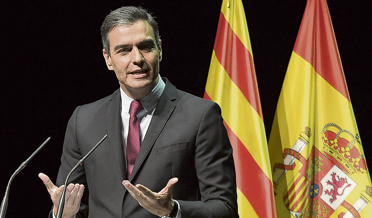 Discurso. Pedro Sánchez apela por la unión del país. Foto: AFP