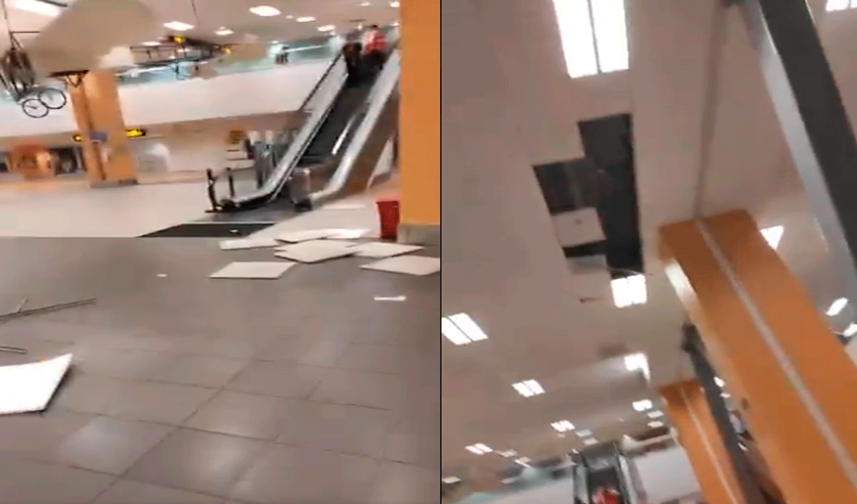 Se registraron daños en el interior del Aeropuerto Jorge Chávez. Foto: captura / Twitter.