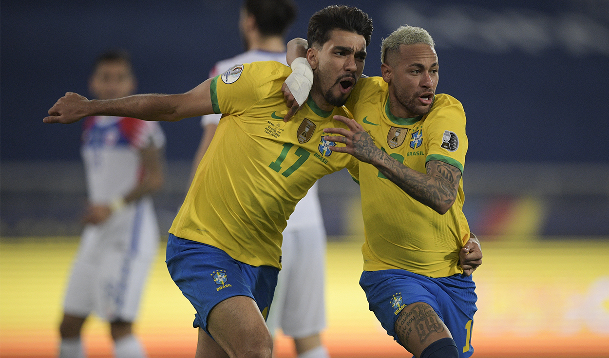 Brasil ganó a Chile en los cuartos de final de la Copa América 2021. Foto: AFP