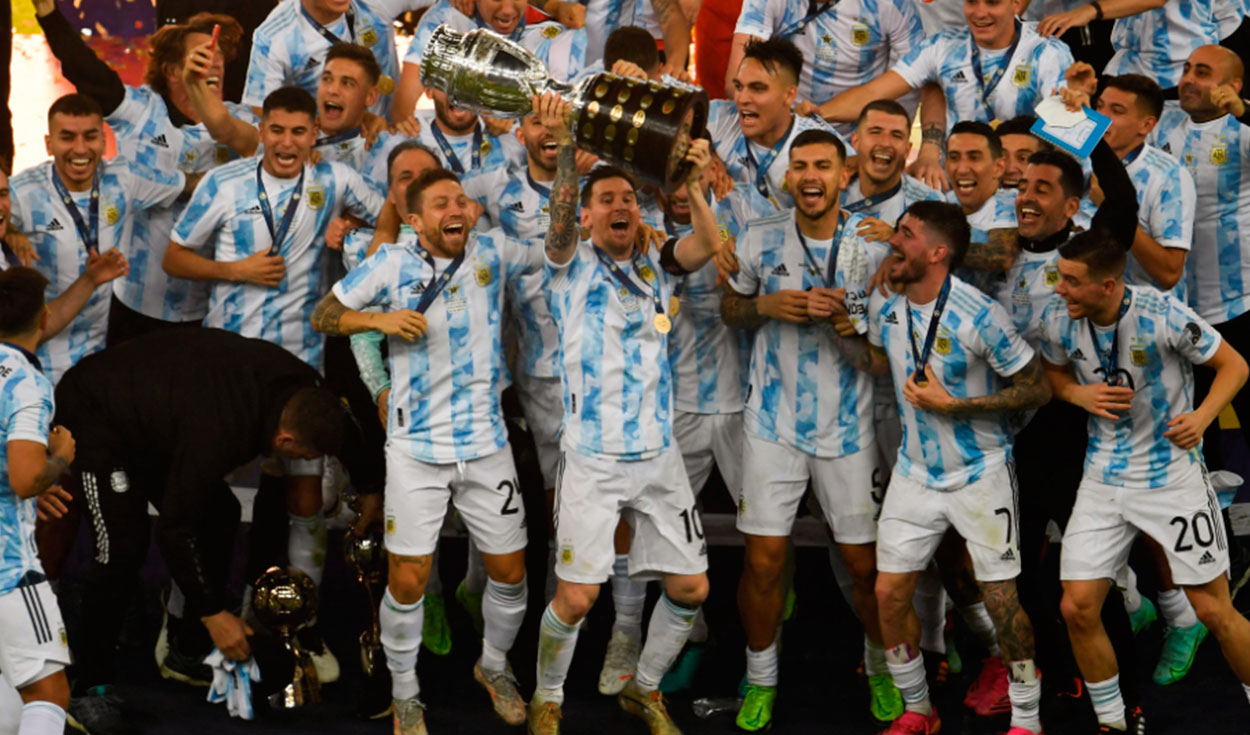 Argentina campeón de la Copa América 2021 tras superar a Brasil en la final desde el legendario Maracaná. Foto: AFP