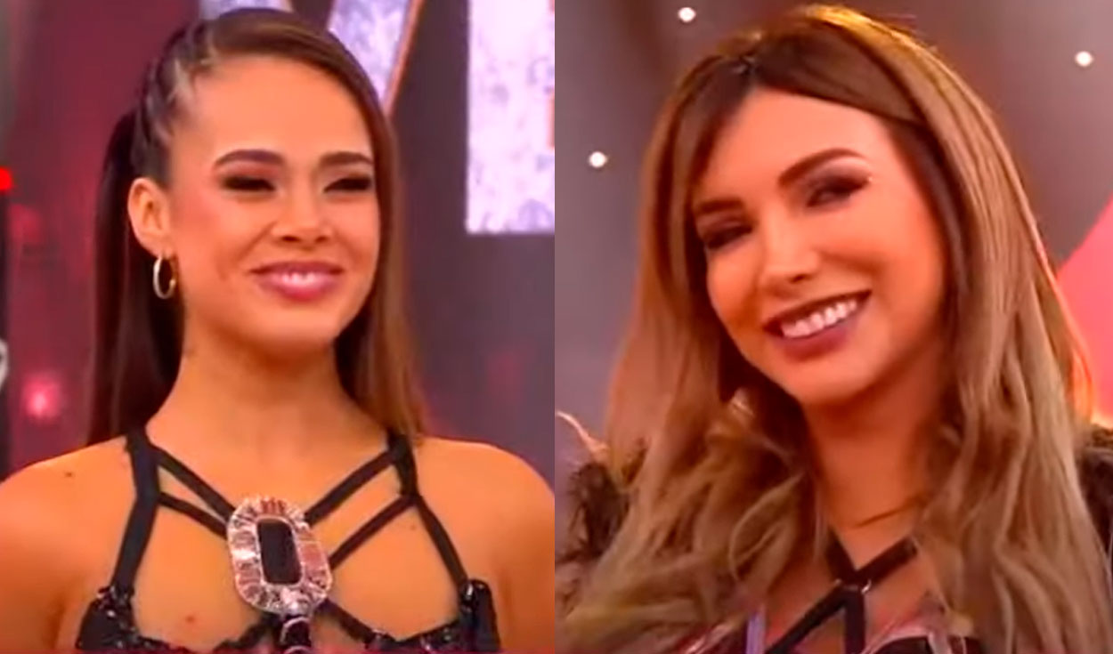 Jossmery Toledo ganó los dos puntos extra que necesitaba al vencer a Paula Manzanal en un versus de baile de Reinas del show. Foto: captura de América TV