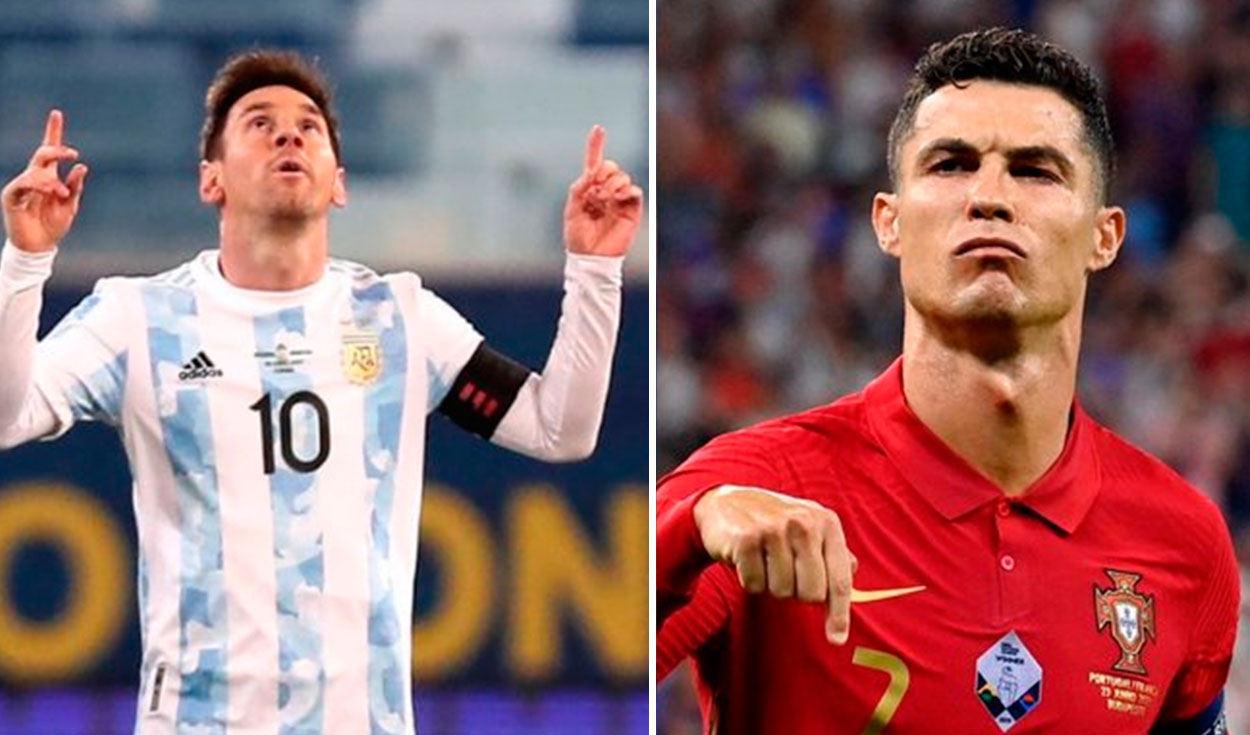 Lionel Messi (34 años) y Cristiano Ronaldo (36 años) vigentes en la cima del fútbol mundial. Foto: AFP/composición La República