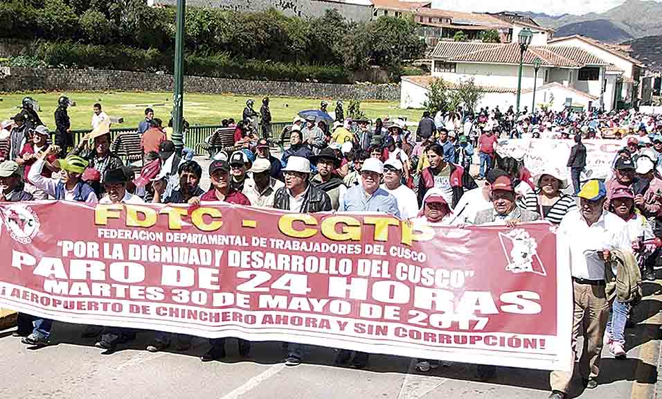 Cusco acata paro regional por alza de costo de vida y conclusión de hospital