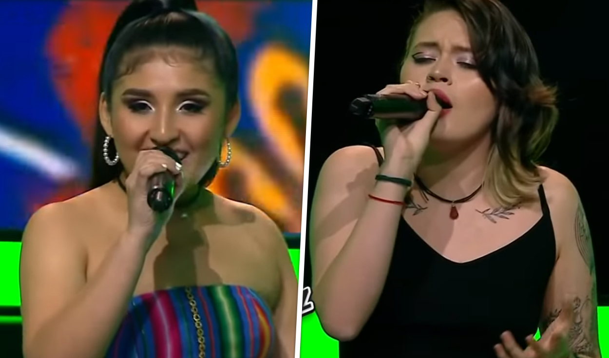 Milena Warthon y Nicole Salas cantan juntas en La voz Perú. Foto: captura de Latina