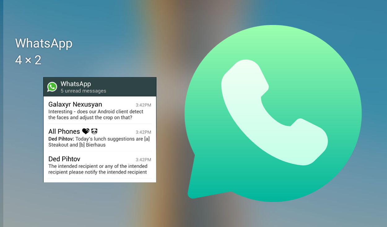 El widget de WhatsApp te mostrará aquellos mensajes que tienes pendientes de leer. Foto: composición LR