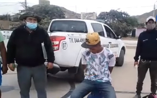 Ronderos capturan a un sujeto luego de robar en vivienda en La Libertad