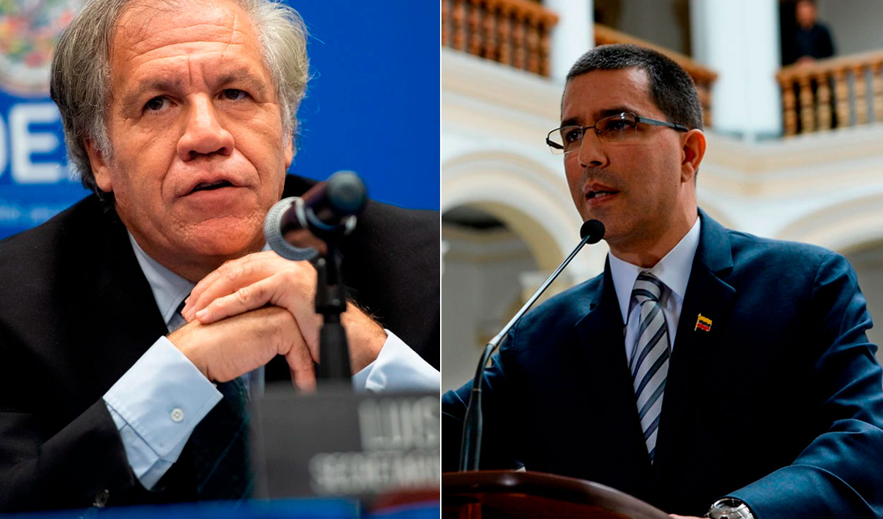 El canciller venezolano indicó que la OEA está bajo la conducción de un 'sicario', en referencia a Luis Almagro. Foto: composición/AFP