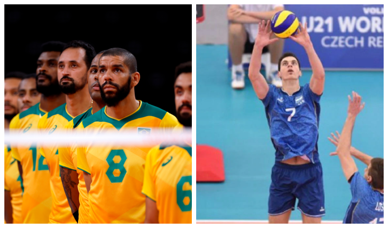 Brasil y Argentina pasan a las semifinales de vóley masculino y se enfrentan a ROC y Francia, por el pase a la final de los JJ.OO. Foto: composición EFE /difusión