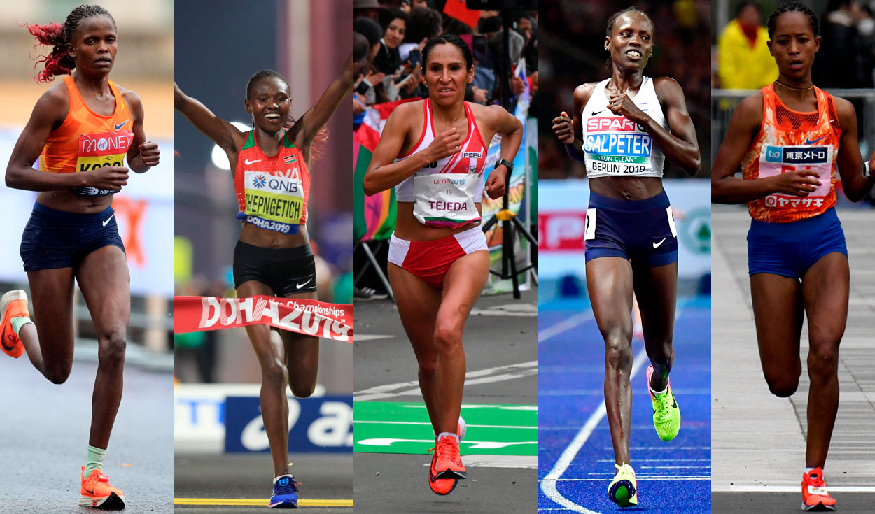 Atletas de Kenia, Israel y Etiopía figuran entre las rivales más difíciles de Gladys Tejeda. Foto: composición/AFP