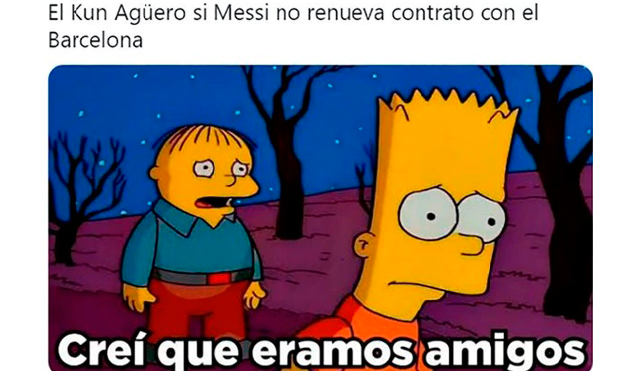 Los memes del Kun Agüero por la partida de Messi del Barcelona