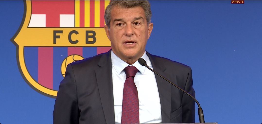 Laporta lamentó que por motivos de la pandemia no se le pueda rendir un homenaje a Lionel Messi como se lo merece. Foto: captura de Barça TV