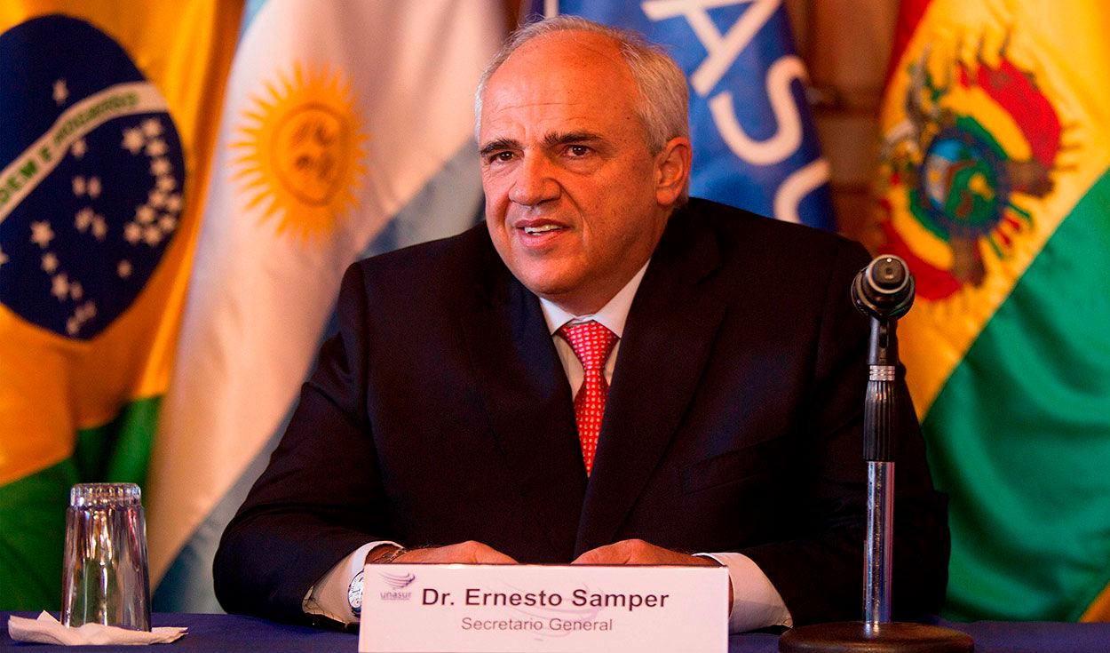 Ernesto Samper fue secretario general de Unasur desde 2014 y 2017. En Twitter destacó el impulso que le dará Perú, según adelantó el canciller Héctor Béjar Rivera. Foto: EFE