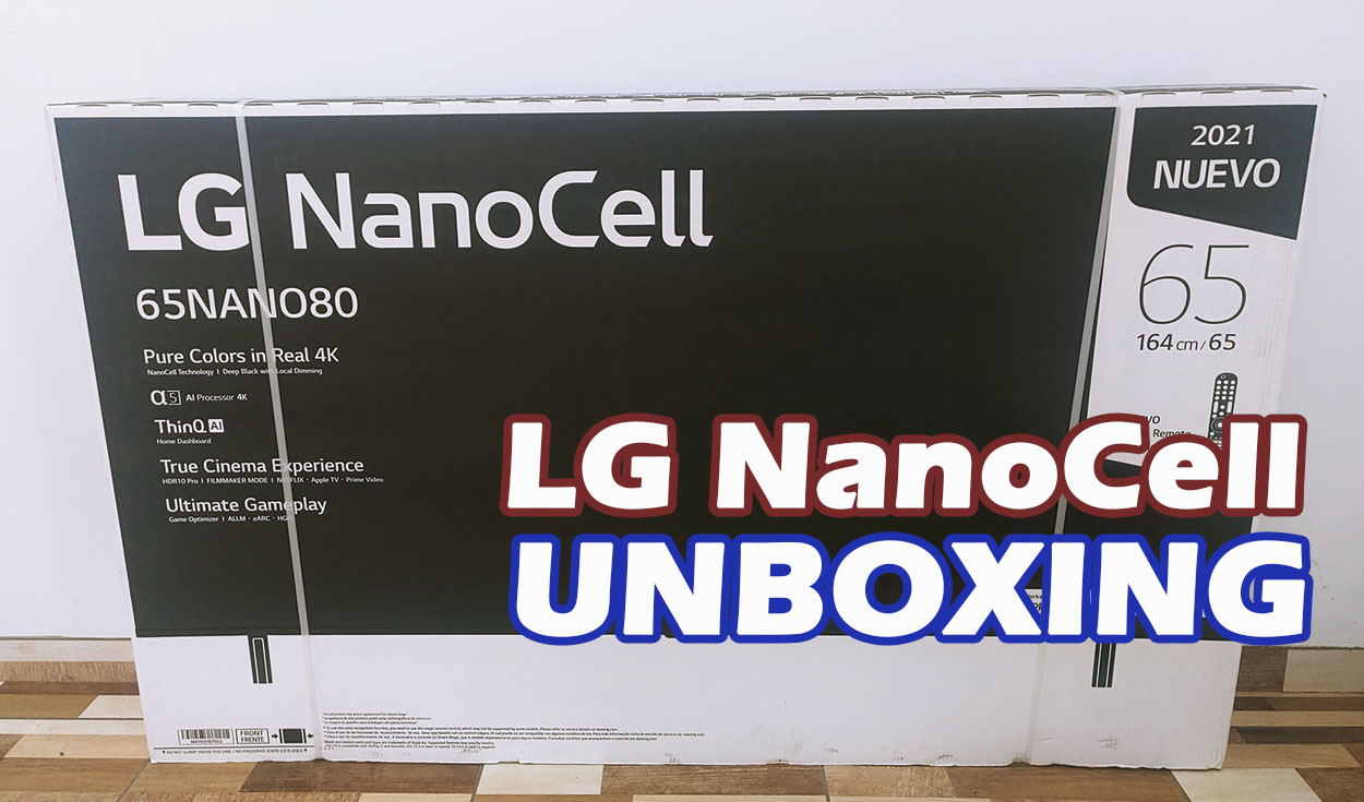 El LG NanoCell de 65 pulgadas viene en una caja de gran tamaño. Foto: Edson Henriquez