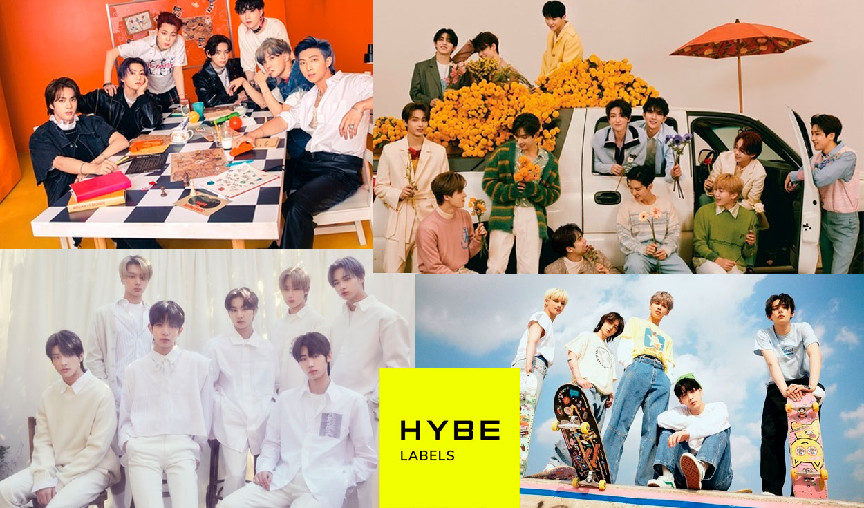 Los artistas prometedores de HYBE Labels: BTS, SEVENTEEN, TXT y ENHYPEN. Foto: composición LR / HYBE