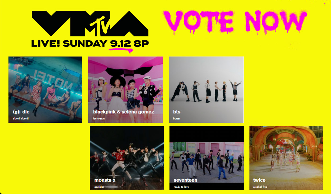 Solo categorías seleccionadas admiten votos del público en los MTV VMAs. Foto: composición MTV